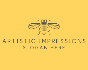 Gray Housefly Wings logo design