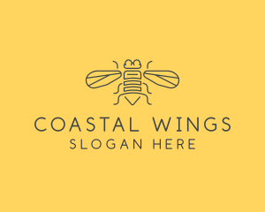 Gray Housefly Wings logo design