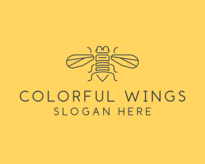 Gray Housefly Wings logo design