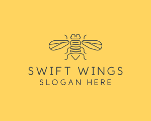 Gray Housefly Wings logo design