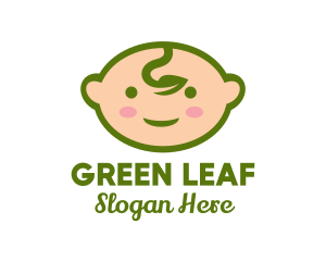 Cute Baby Leaf logo design