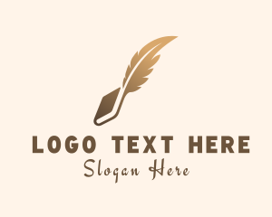 Manual - Book Writing Feather logo design