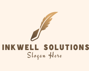 Writing - Book Writing Feather logo design