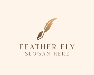 Book Writing Ink Feather logo design