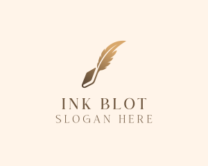 Book Writing Ink Feather logo design