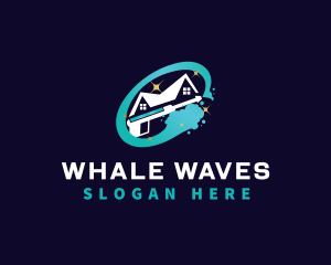 Wave Pressure Wash Housekeeping logo design