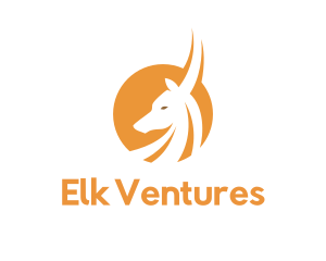 Elk - Orange Wild Antelope logo design