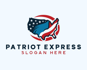 Patriotic USA Map logo design