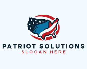 Patriotic USA Map logo design