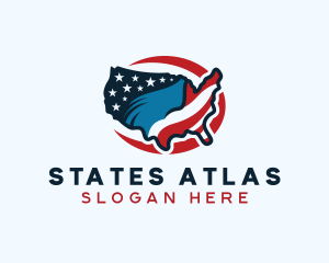 Patriotic USA Map logo design