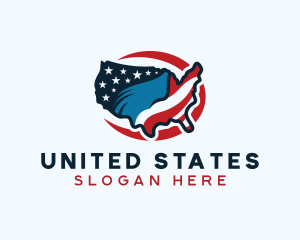 Patriotic USA Map logo design