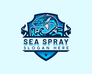 Aquatic Sea Fishing  logo design