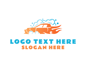 Garage - Flaming Car Wash Bubbles logo design