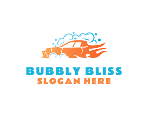 Flaming Car Wash Bubbles logo design