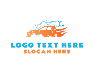 Detergent - Flaming Car Wash Bubbles logo design