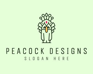 Tribal Animal Peacock logo design