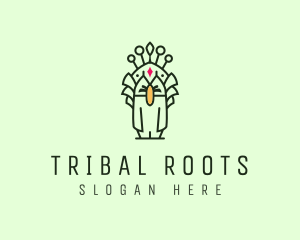 Tribal Animal Peacock logo design