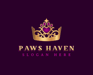 Pet Paw Crown logo design