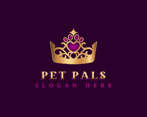 Pet Paw Crown logo design