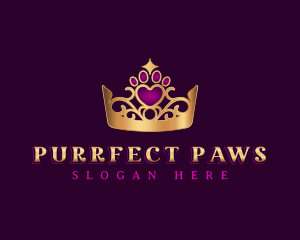 Pet Paw Crown logo design