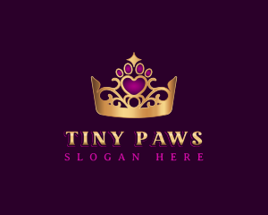 Pet Paw Crown logo design