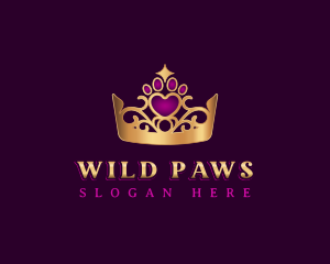 Pet Paw Crown logo design