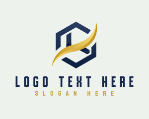 Company - Generic Hexagon Wave Business logo design