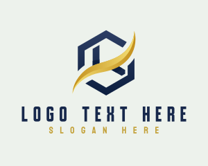 Generic Hexagon Wave Business Logo