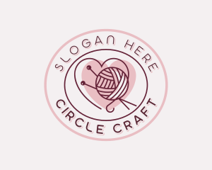 Handicraft Heart Yarn logo design