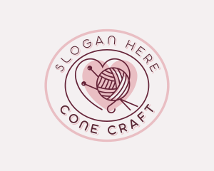 Handicraft Heart Yarn logo design