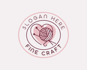 Handicraft Heart Yarn logo design