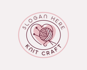 Handicraft Heart Yarn logo design