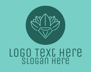 Stroke - Green Flower Fashion Diamond logo design