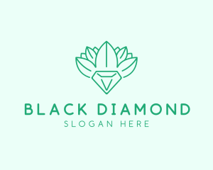 Leaf Diamond Gem logo design