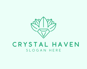 Leaf Diamond Gem logo design