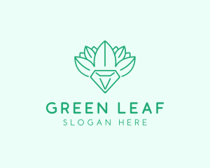 Leaf Diamond Gem logo design