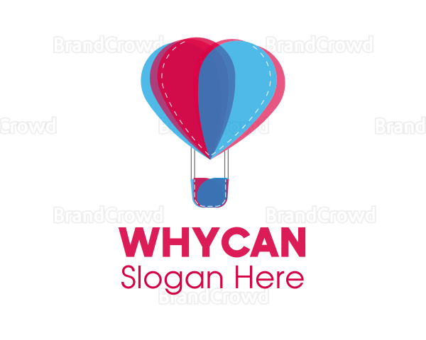 Heart Hot Air Balloon Logo