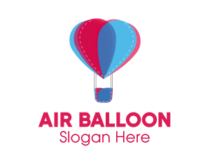 Balloon - Heart Hot Air Balloon logo design