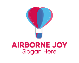 Heart Hot Air Balloon logo design