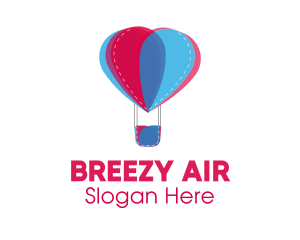 Heart Hot Air Balloon logo design