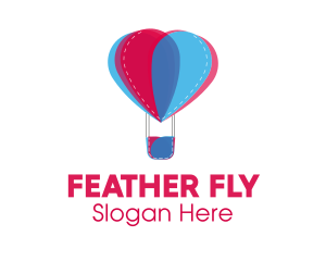 Heart Hot Air Balloon logo design