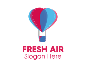 Heart Hot Air Balloon logo design