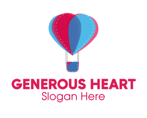 Heart Hot Air Balloon logo design