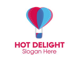 Heart Hot Air Balloon logo design