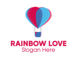 Heart Hot Air Balloon logo design