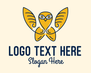 Pet - Gold Flying Owl logo design