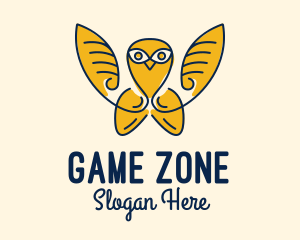 Tutorial Center - Gold Flying Owl logo design