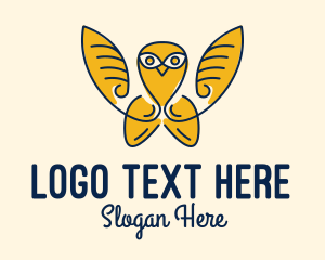 Tutorial Center - Gold Flying Owl logo design