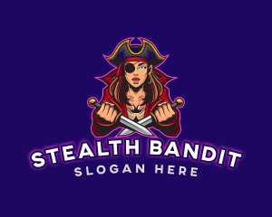 Bandit - Woman Pirate Captain Gaming logo design