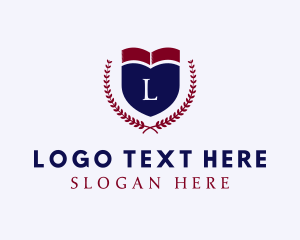 Graduate Hat - Shield College Wreath logo design